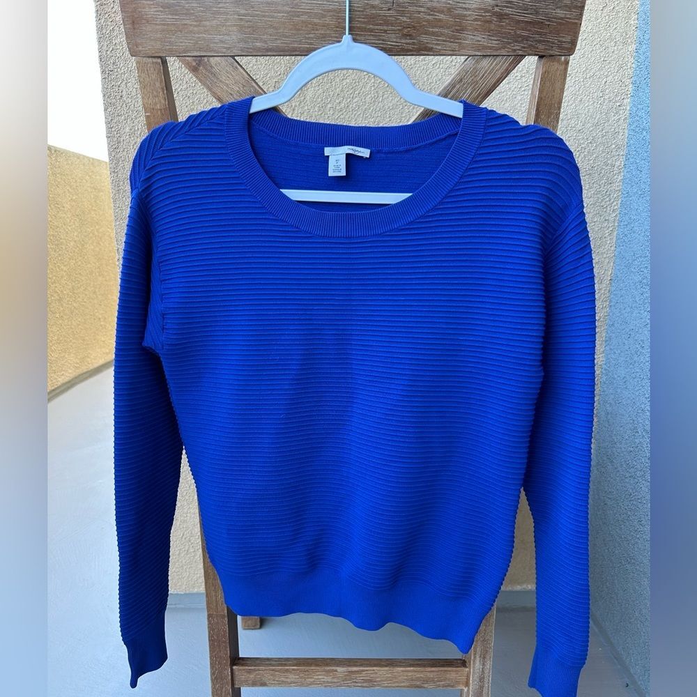 Nordstrom Halogen Colbert Blue Ribbed Side Zip Crewneck Sweater - Size XS P